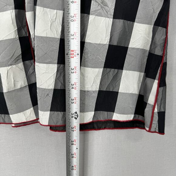 Ubu Womens Jacket L Black Piped Reversible Gingham Parisian Pleated Hood Coat - Picture 4 of 13